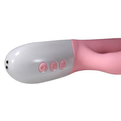 3 Motors G Spot Thrusting Rabbit Vibrator , Soft Silicone Telescopic Dildo Vibrator